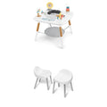 Montessori-Inspired 3-Stage Activity Center & Play Table + White Activity Chairs N684764