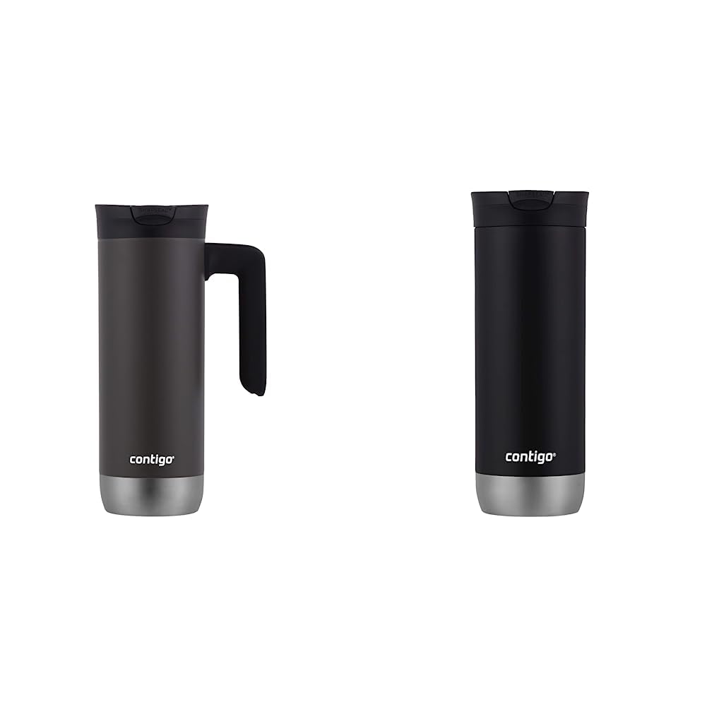 Stainless Steel Travel Mug with Handle and Leak-Proof Lid L29109