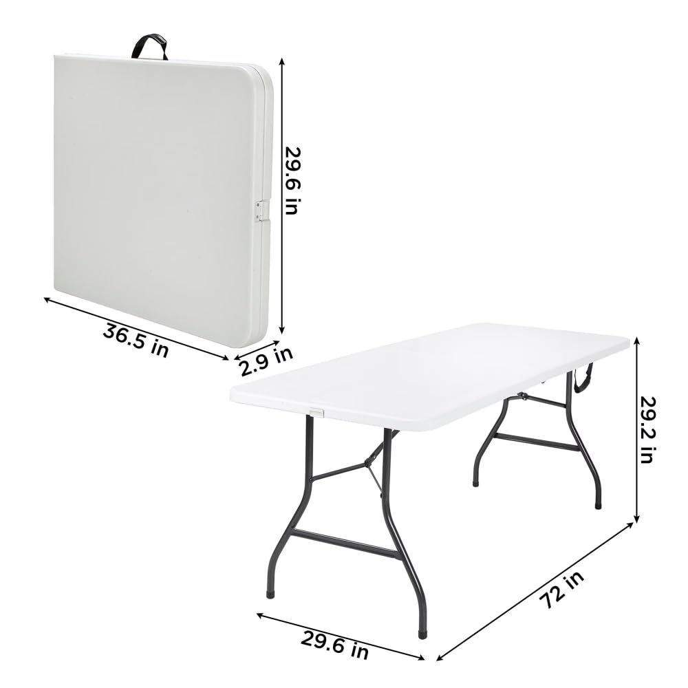 6 Foot Folding Table White Speckle B235
