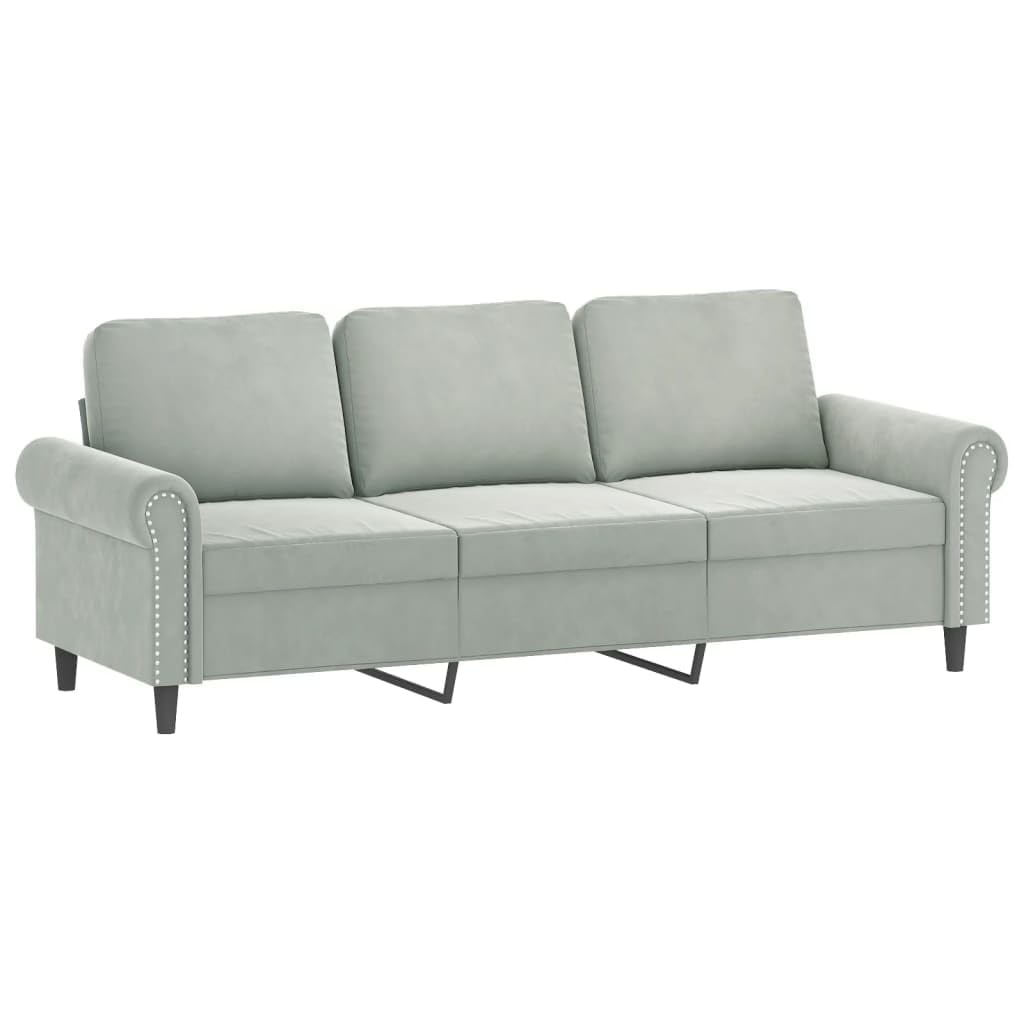 Light Gray Velvet 2 Piece Sofa Set Q17410