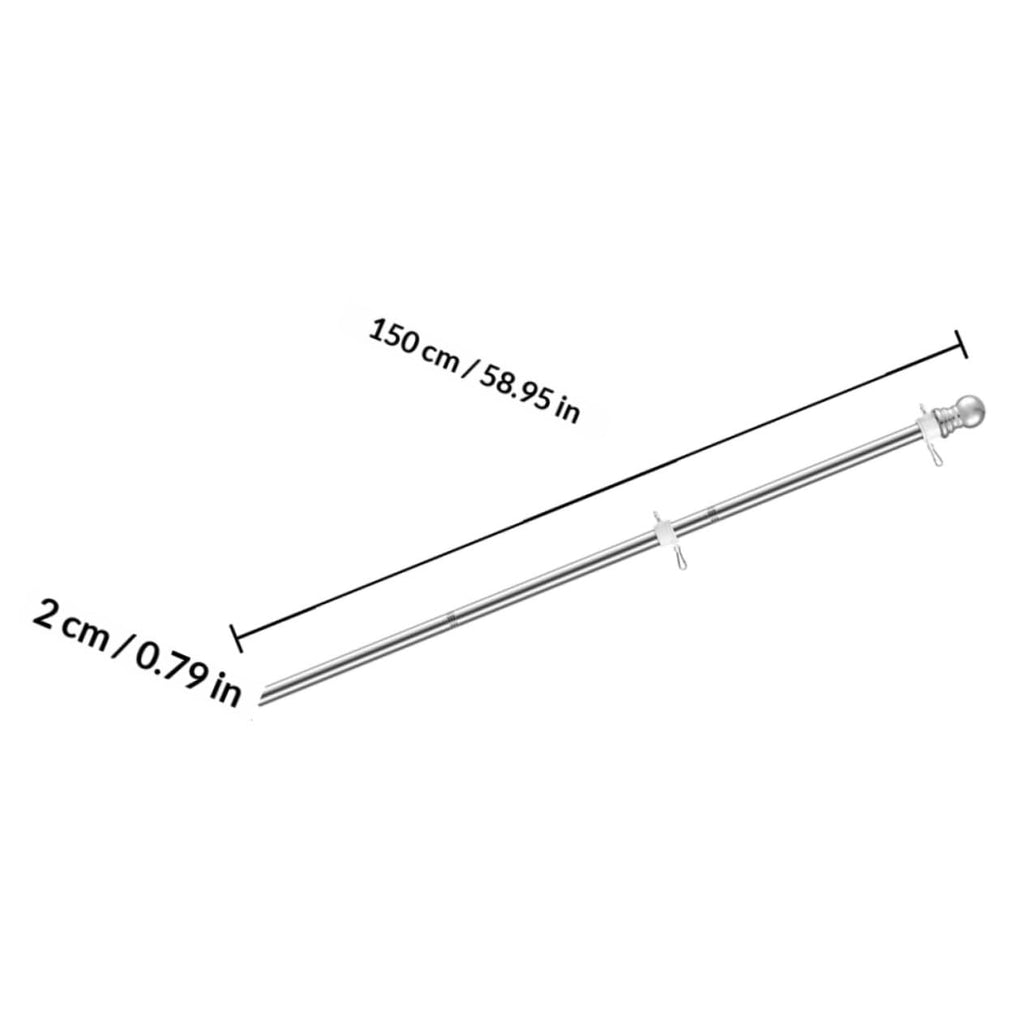 2pcs Stainless Steel Flag Pole Set 1.5m Rustproof G754