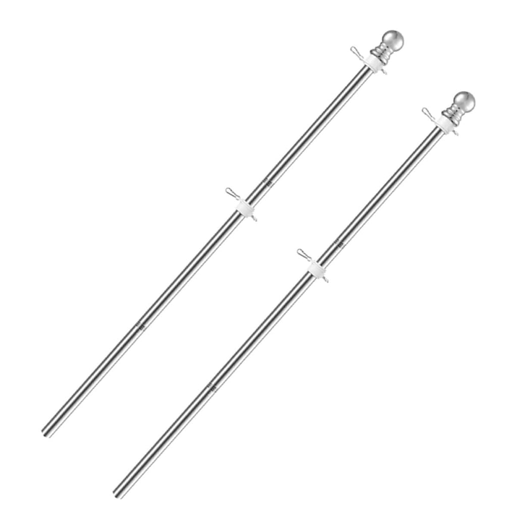 2pcs Stainless Steel Flag Pole Set 1.5m Rustproof G754