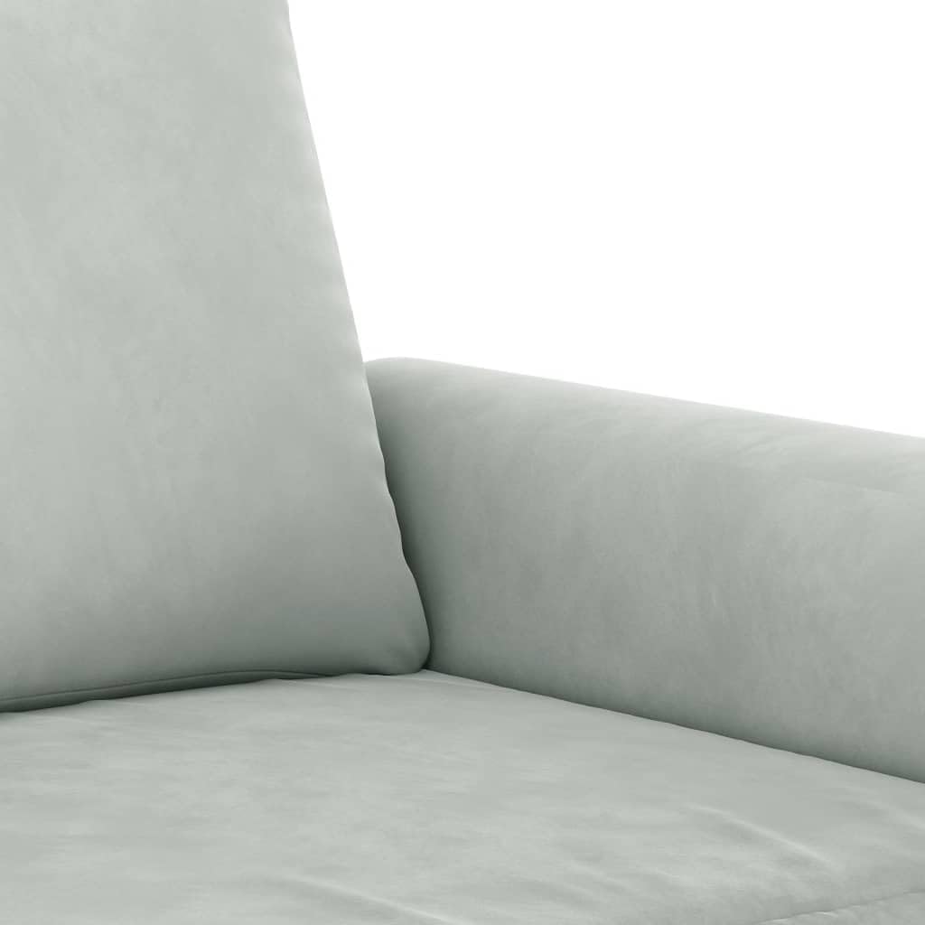 Light Gray Velvet 2 Piece Sofa Set Q17410