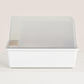 High Sided Cat Litter Box Open Top Anti-Stick Plastic White/Gray X408148