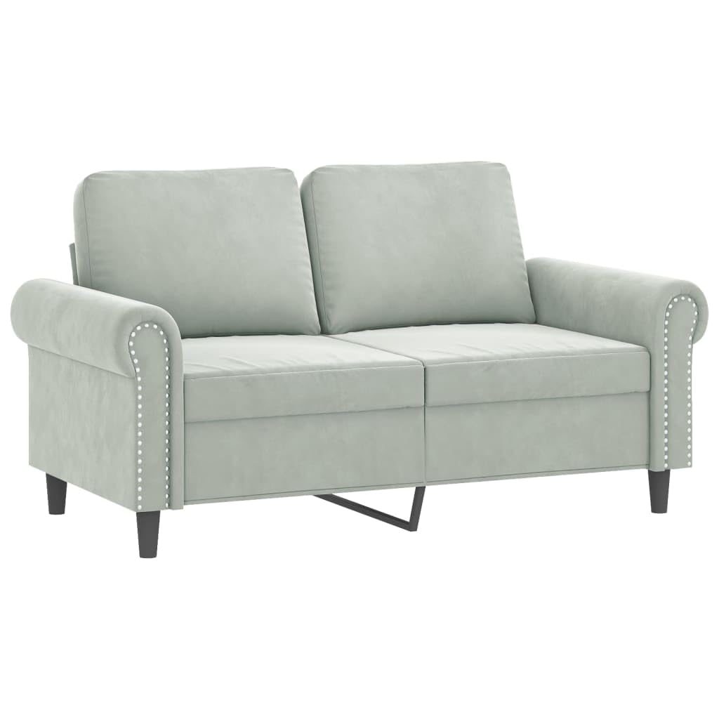 Light Gray Velvet 2 Piece Sofa Set Q17410