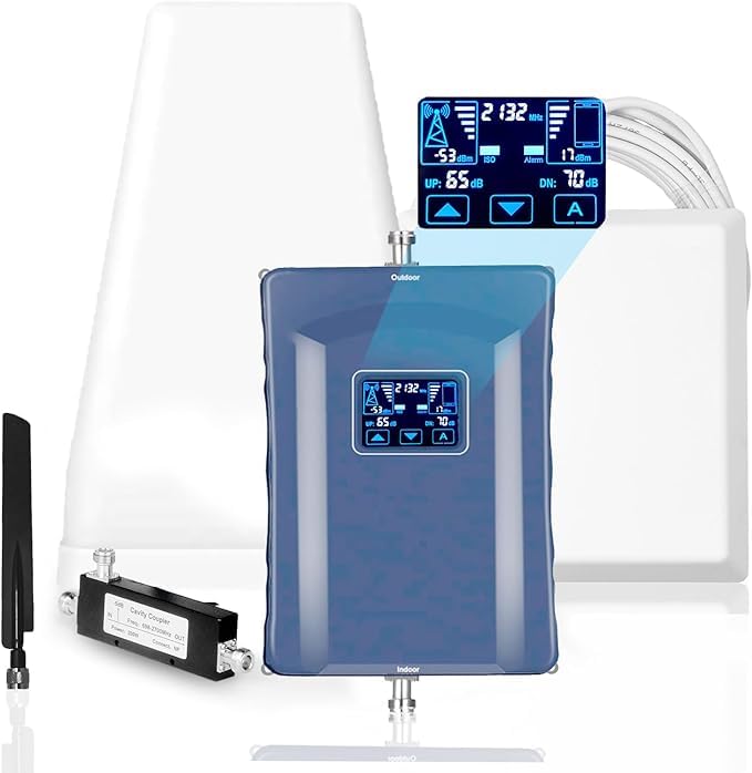 Cell Phone Signal Booster Up to 8000 Sq.Ft 5G 4G LTE Blue N746681