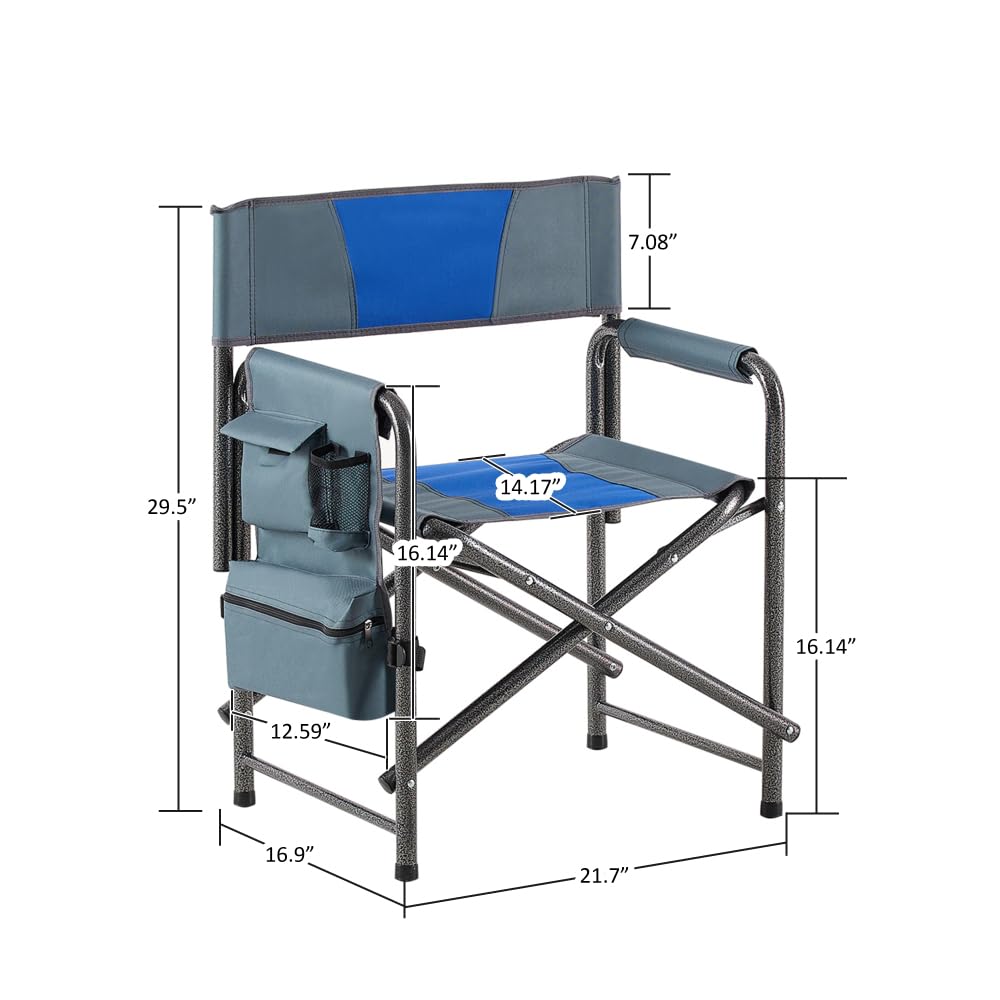 Padded Folding Oversized Chair with Side Table and Storage Pockets K458961