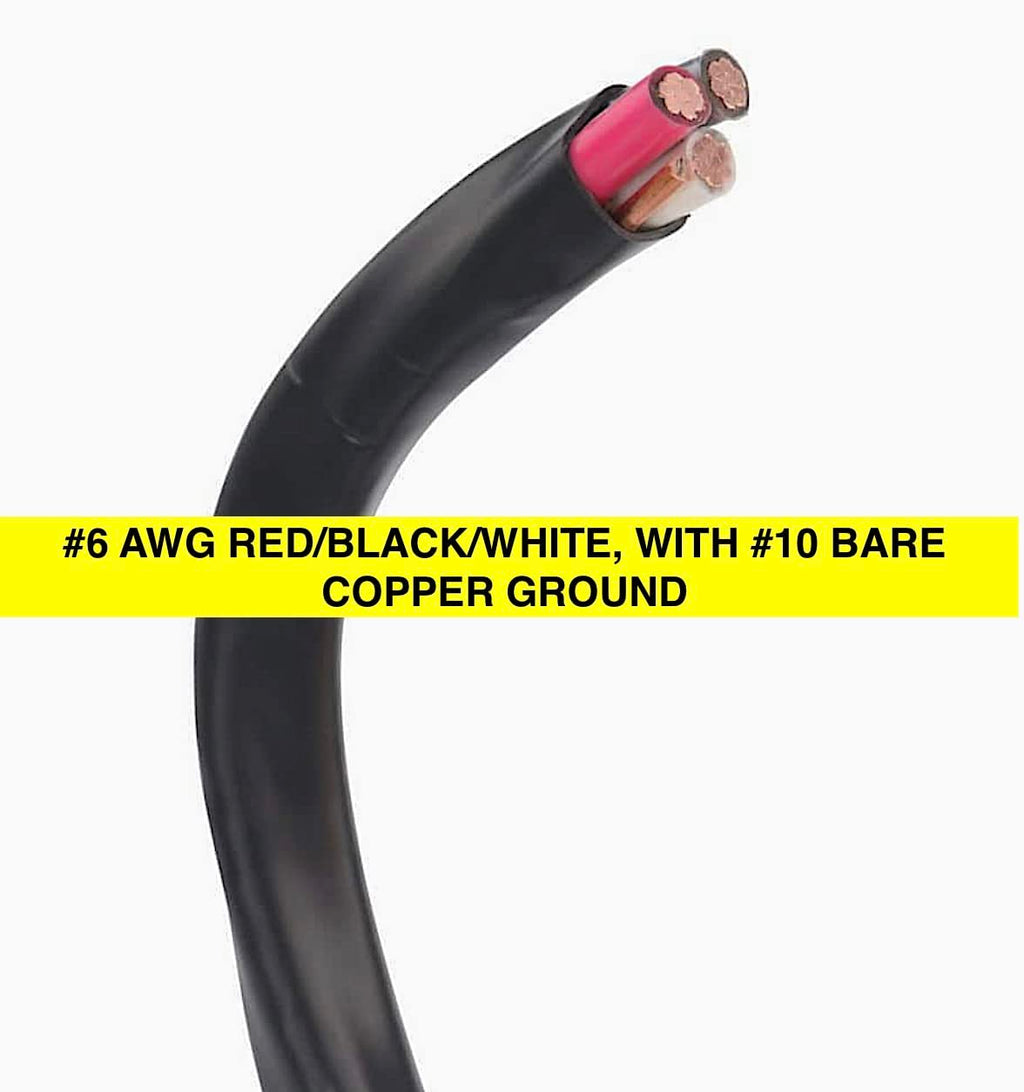 6 AWG 3 Conductor with Ground Black Copper Wire U271