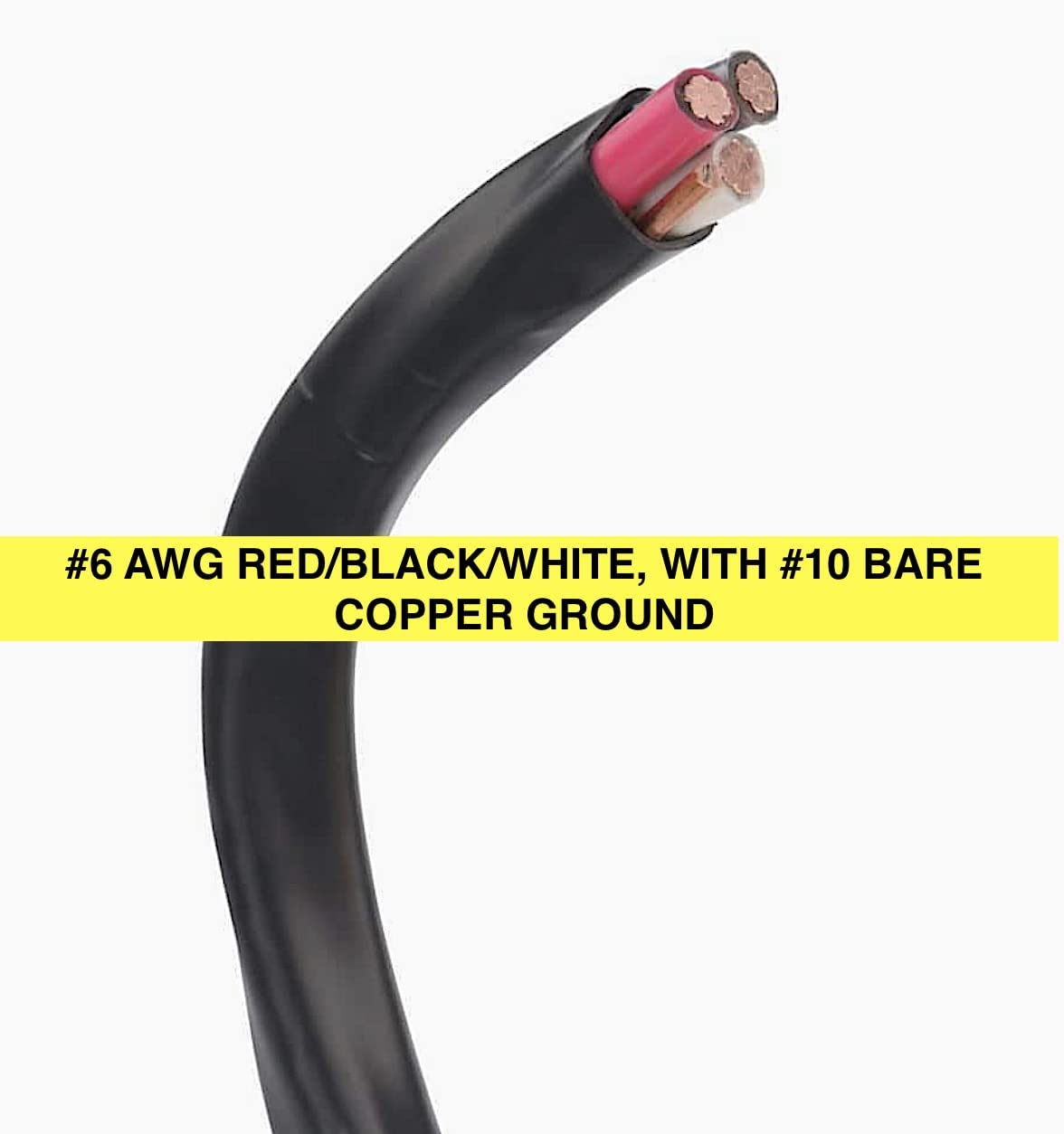 6 AWG 3 Conductor with Ground Black Copper Wire U271