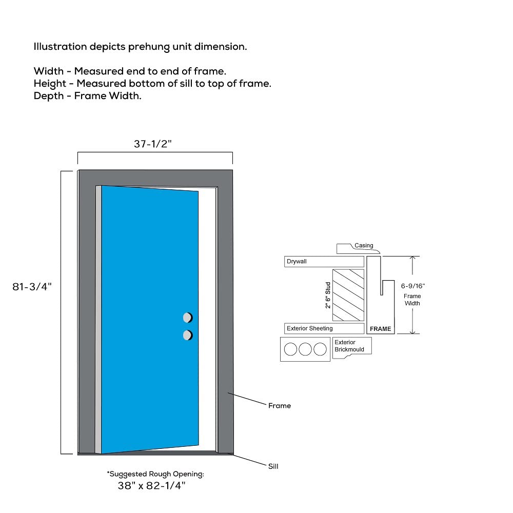 Steel Primed Left-Hand Inswing 1/2 Lite 2-Panel Prehung Front Door 36" x 80" N708678