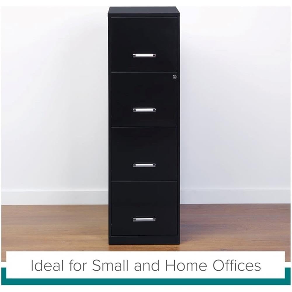 18" Deep 4 Drawer Black Metal Filing Cabinet A400262
