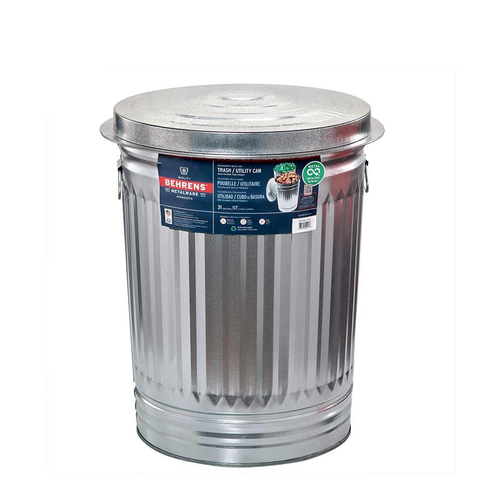 Galvanized Steel 31-Gallon Trash Can O56886