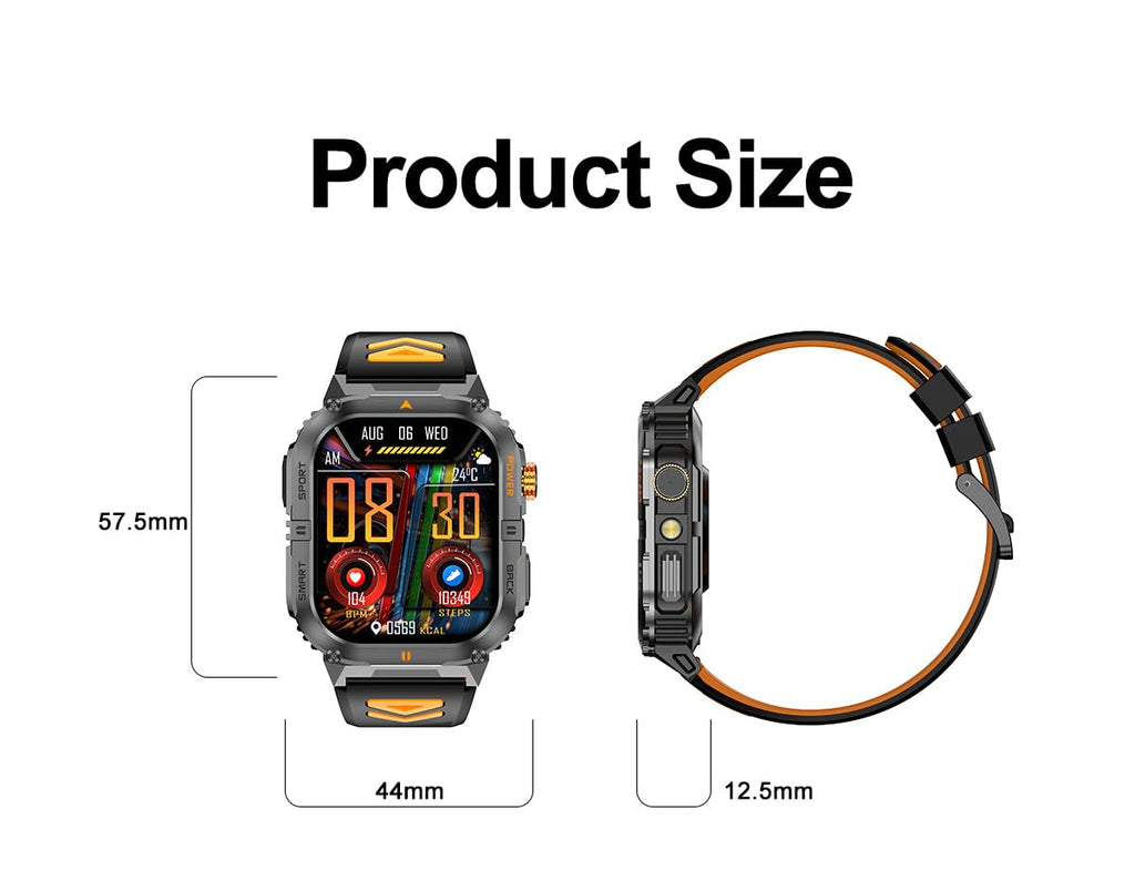 Military Smart Watch with Bluetooth Calling, Heart Rate Monitor, Sleep Tracking, Camouflage Green Q78350