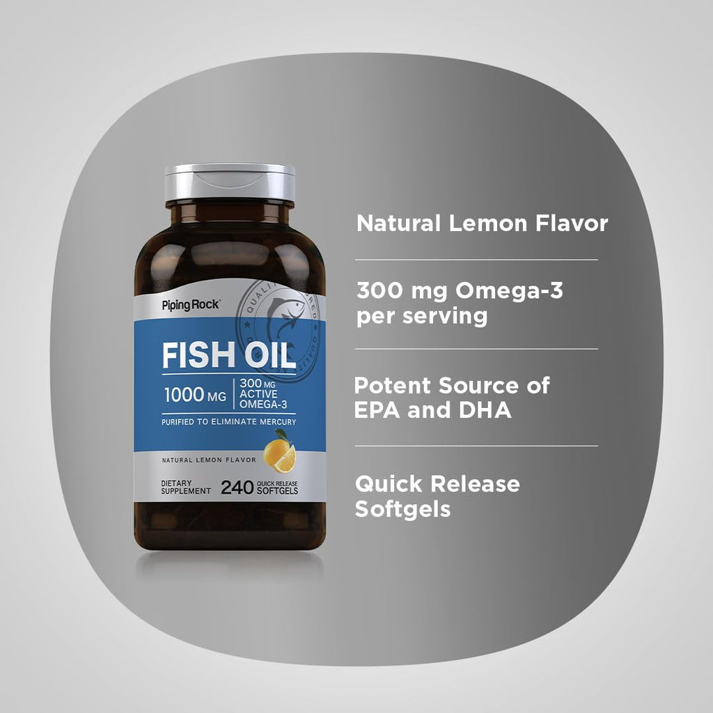 Fish Oil 1000mg 240 Softgels Omega-3 S956297