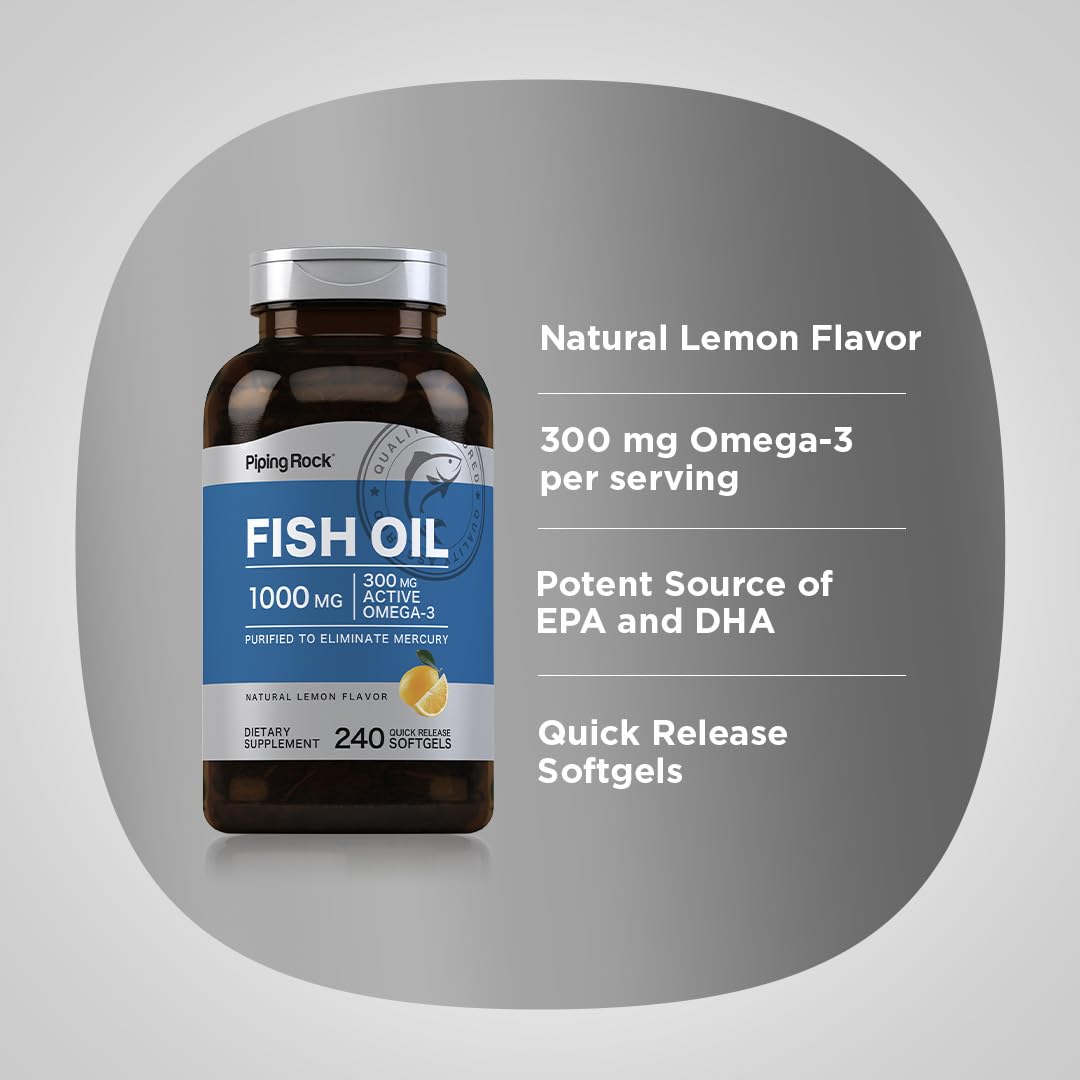 Fish Oil 1000mg 240 Softgels Omega-3 S956297