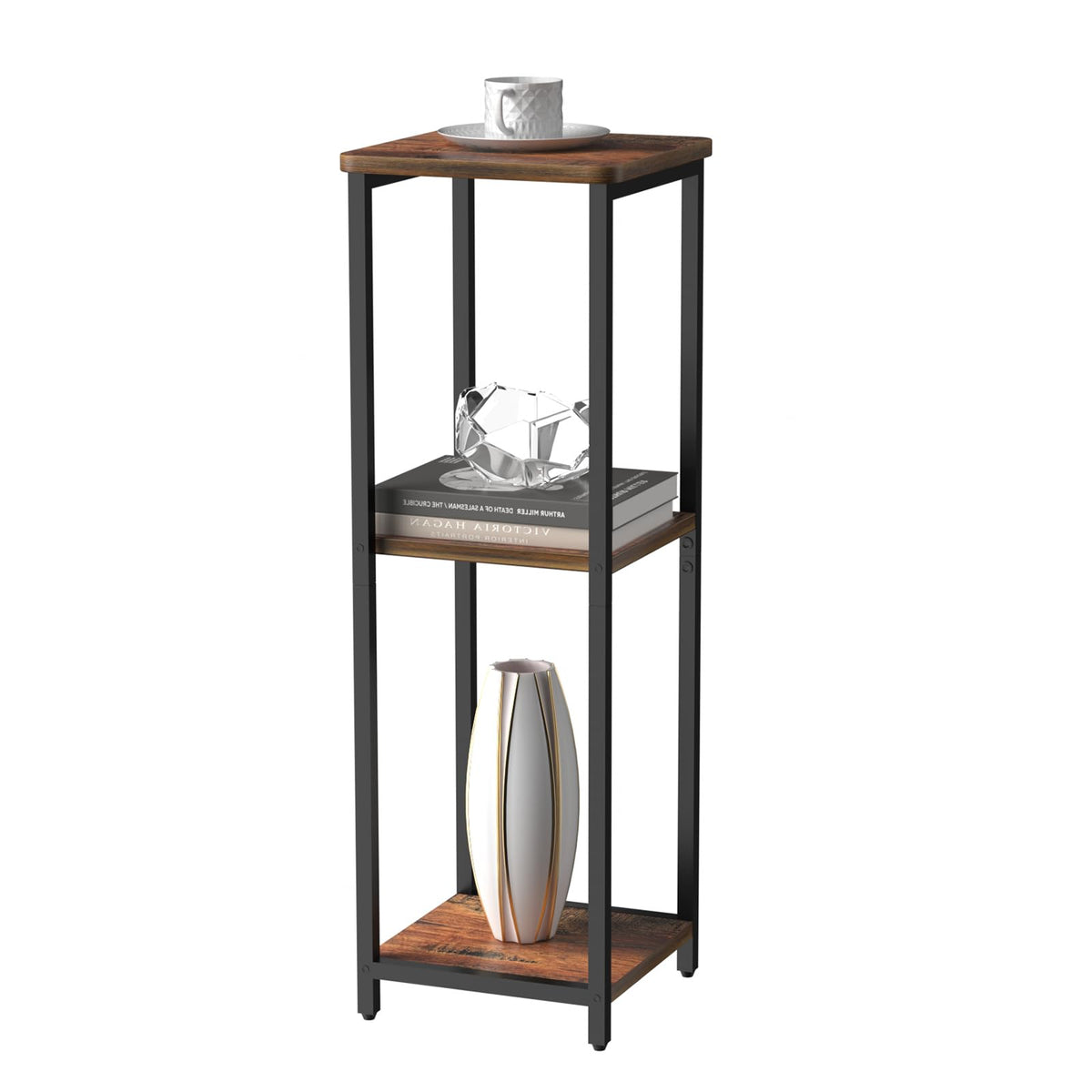 10" Wide Square 3-Tier Drink Table with Adjustable Feet W34659