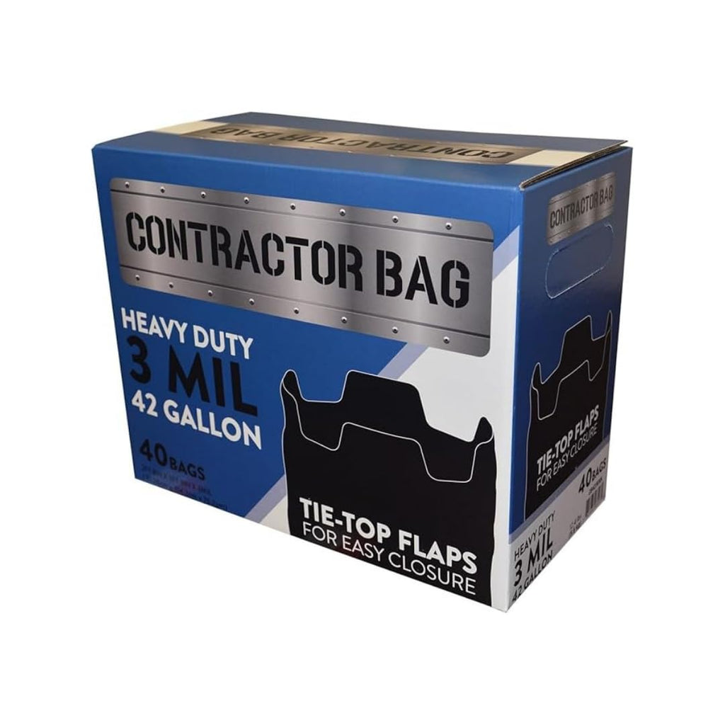 42 Gallon Black Contractor Garbage Bag, 40 Count V639383