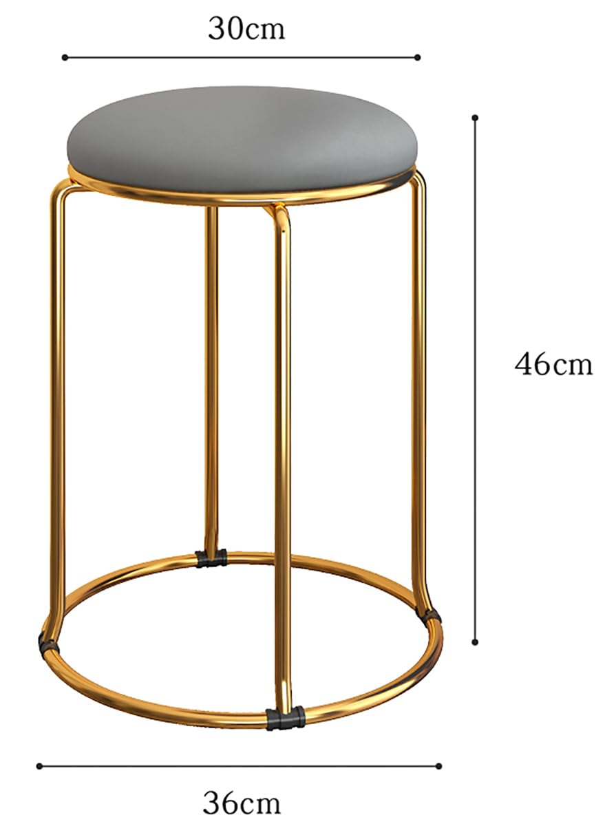 Carbon Steel Stacking Stool Set with Padded Seat, 4-Piece, Grey X478