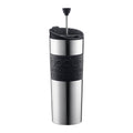 Vacuum Insulated Stainless Steel Portable Coffee Maker and Tea Press, 15oz, Black M4040