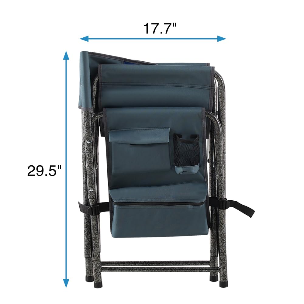 Padded Folding Oversized Chair with Side Table and Storage Pockets K458961