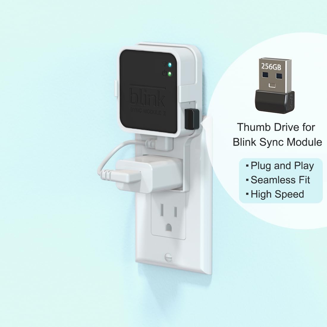 256GB USB Flash Drive with Outlet Wall Mount B979190