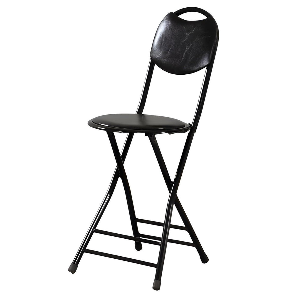Black 18 Inch Folding Bar Stool with Backrest G875