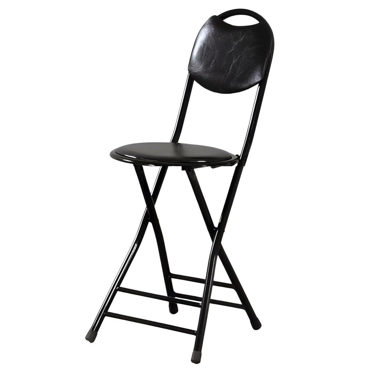 Black 18 Inch Folding Bar Stool with Backrest G875