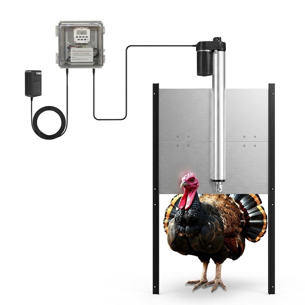Automatic Turkey Coop Door 22 x 23 in Aluminum D84509