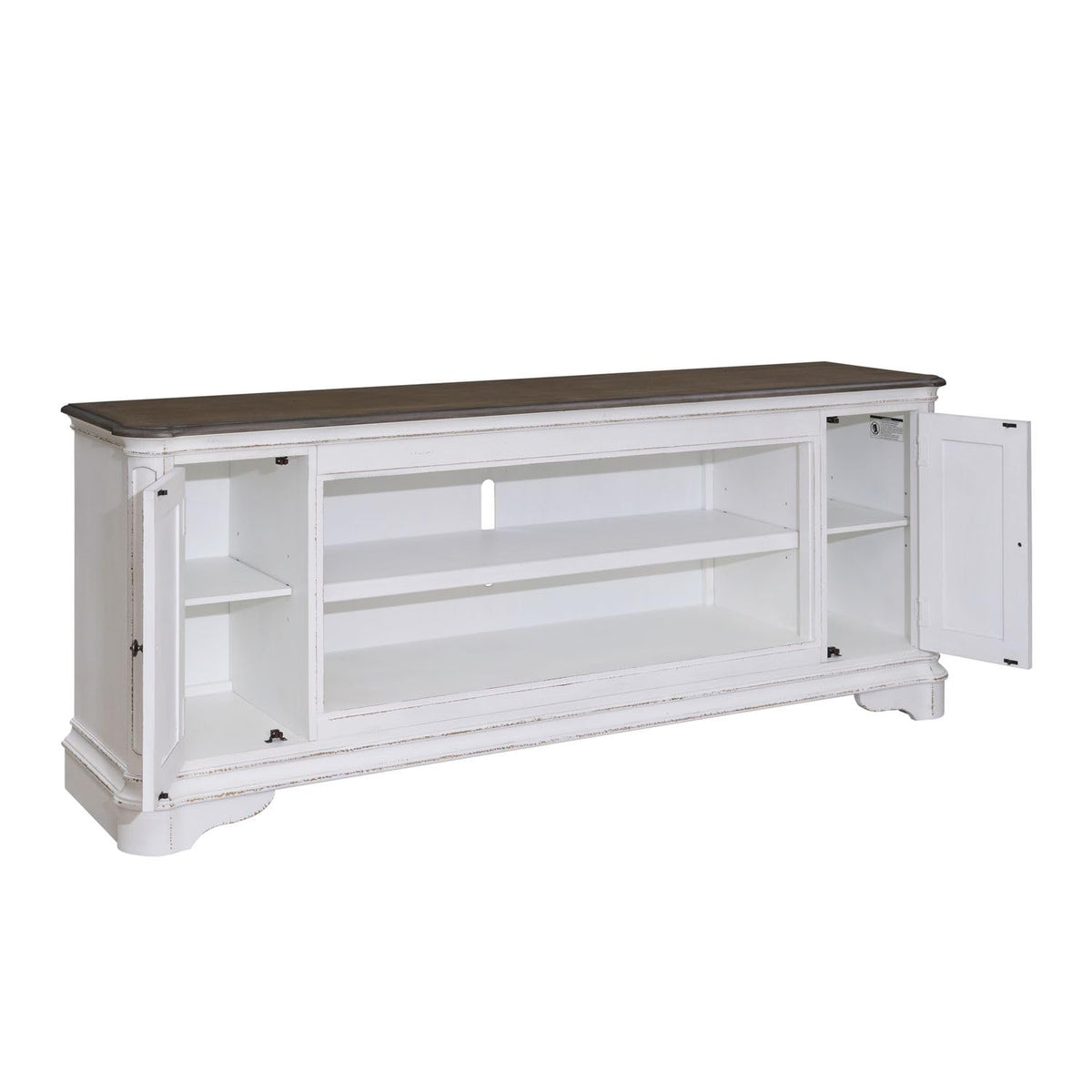 82 Inch Antique White TV Console E489639
