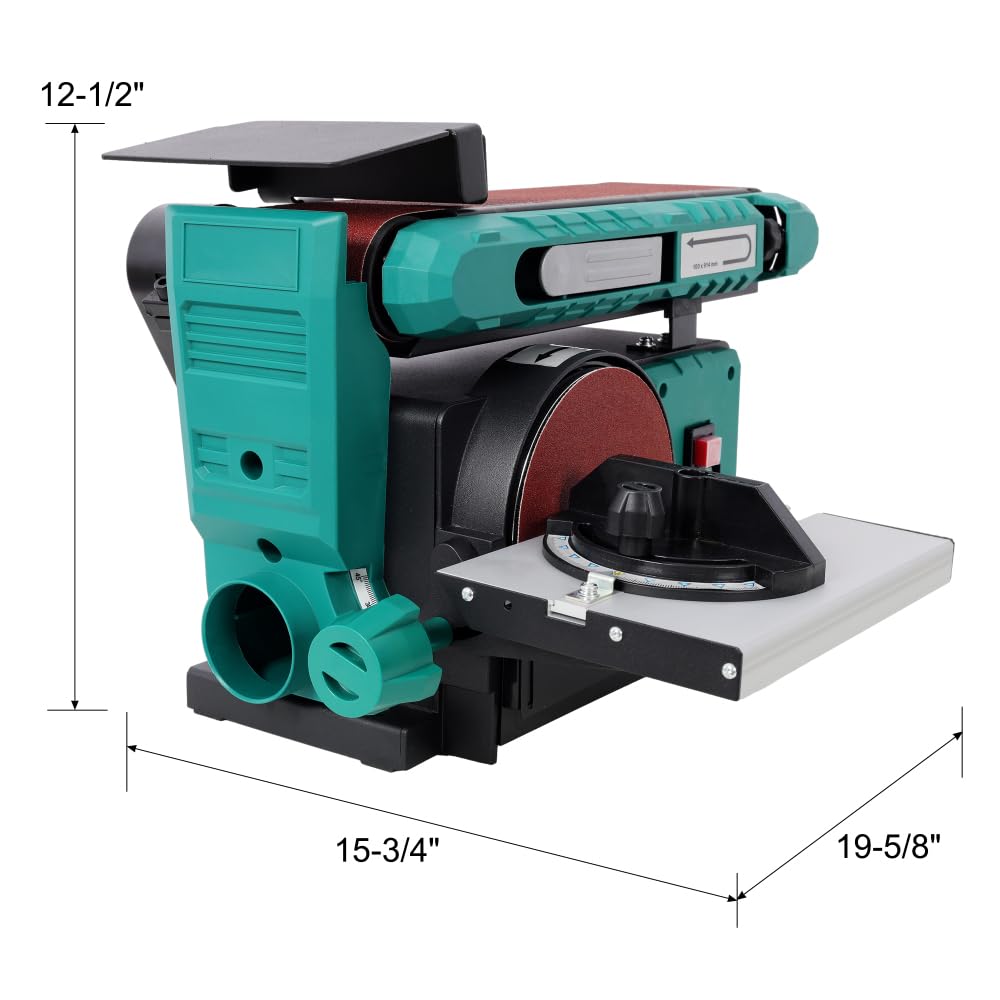 Benchtop Belt and Disc Sander, 120V/60Hz, 4x36 in. Belt & 6 in. Disc, Green X7411