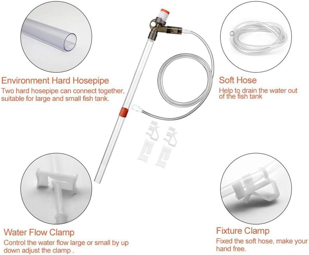 Aquarium Gravel Cleaner Fish Tank Kit Long Nozzle Water Changer BPA Free P315496