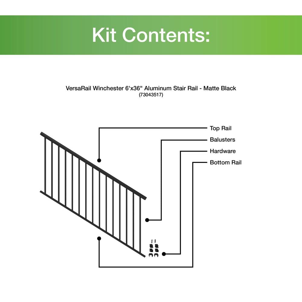 6’ x 36” Matte Black Aluminum Stair Kit R89562