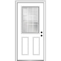 Steel Primed Left-Hand Inswing 1/2 Lite 2-Panel Prehung Front Door 36" x 80" N708678