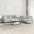 Light Gray Velvet 2 Piece Sofa Set Q17410