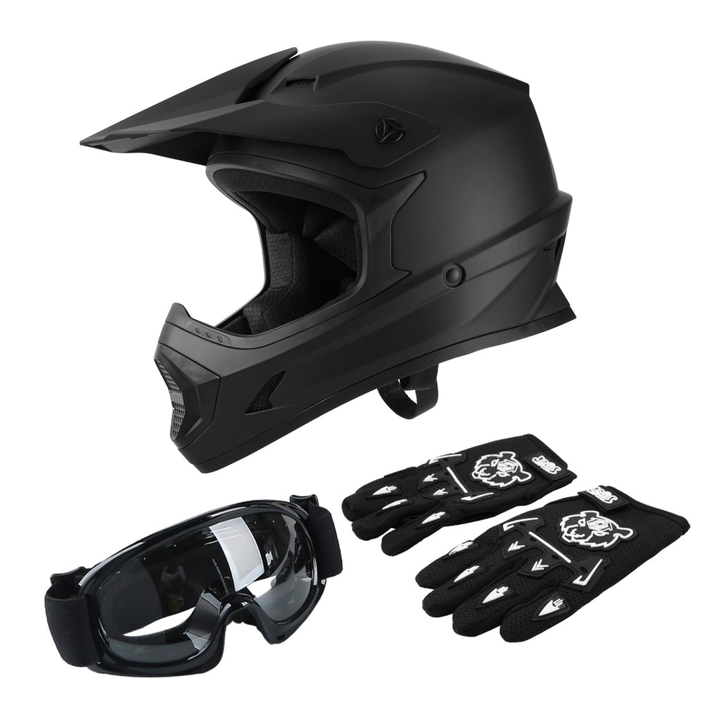 Black Youth Kids Full Face Motocross Helmet X6467