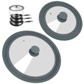 2 Pack Silicone Tempered Glass Universal Lid for Pots Pans and Skillets Q4261
