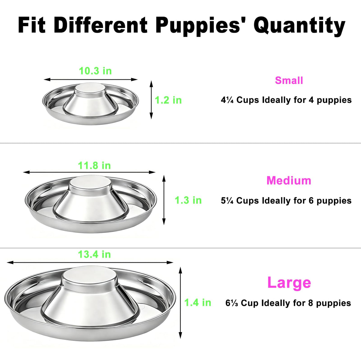 Stainless Steel Multi-Pet Feeding Bowl H375