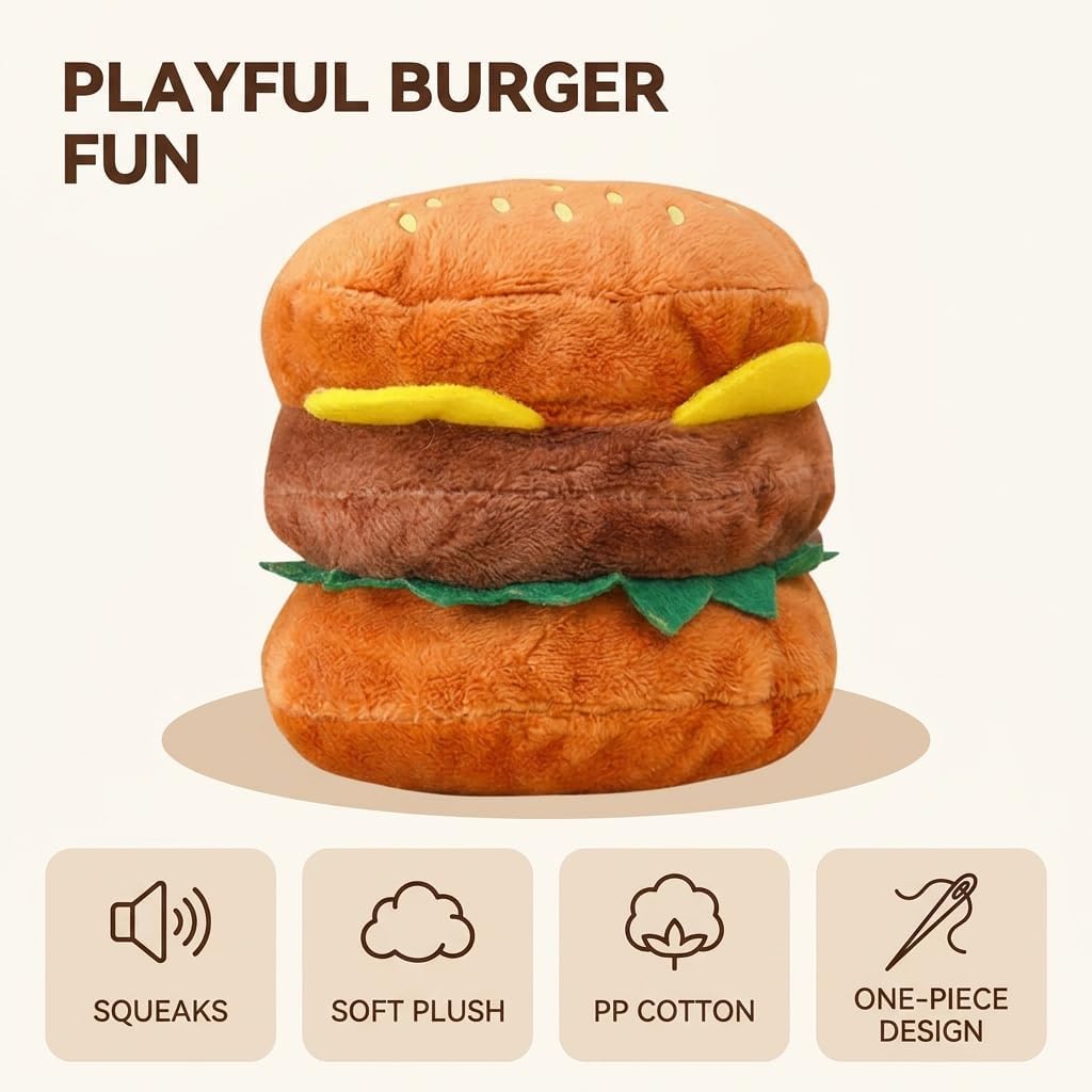Hamburger Shape Dog Squeaky Toy L17672