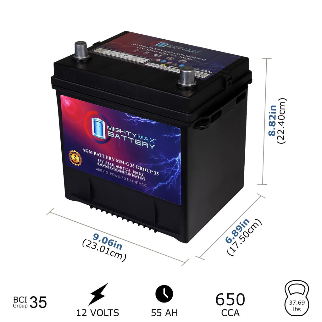 12V 55Ah AGM 650 CCA Battery B1468