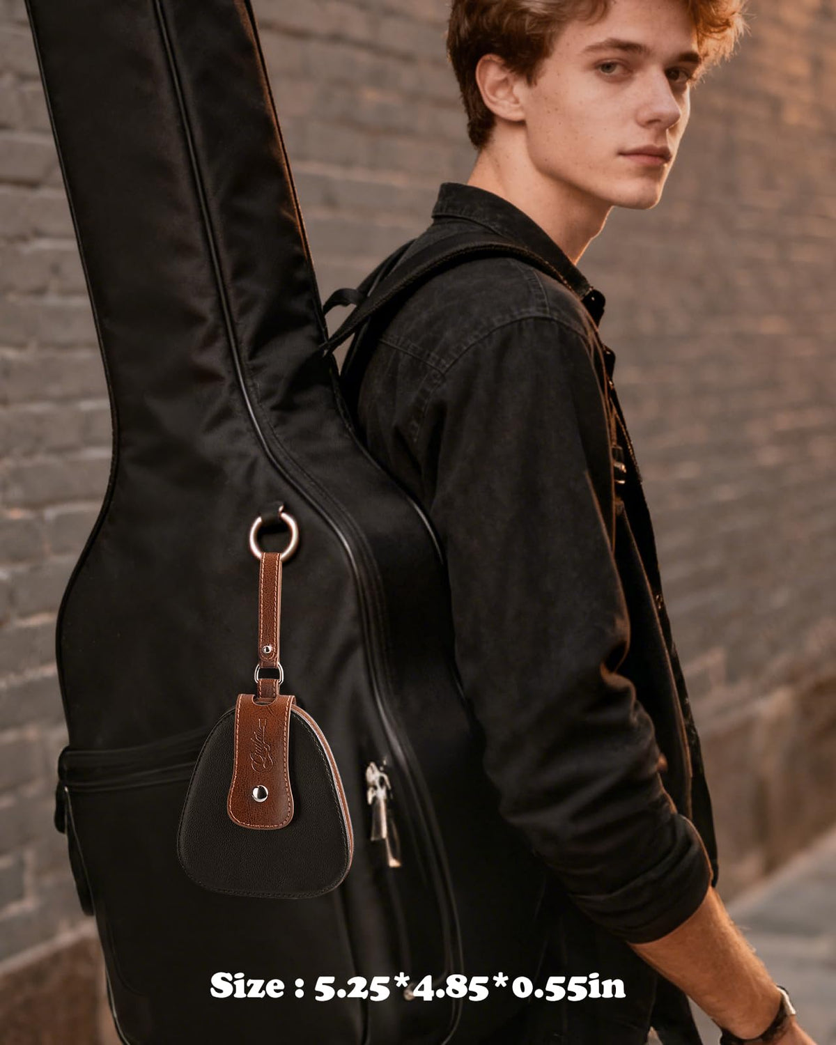 Guitar Picks Holder PU Leather Bag E30825