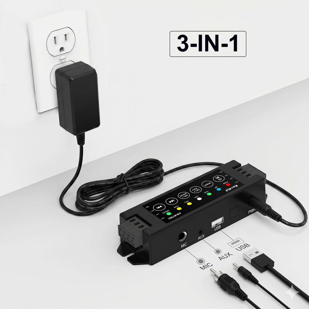 4-Channel Bluetooth Amplifier 200W with Power Supply O1601