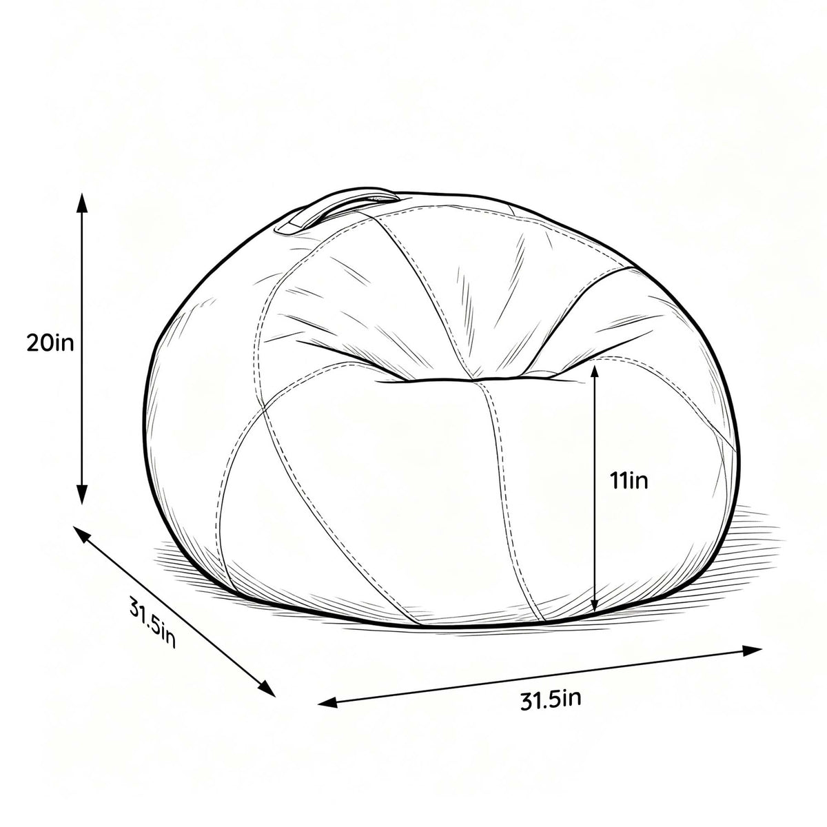 Yellow Kids Bean Bag Chair M11628