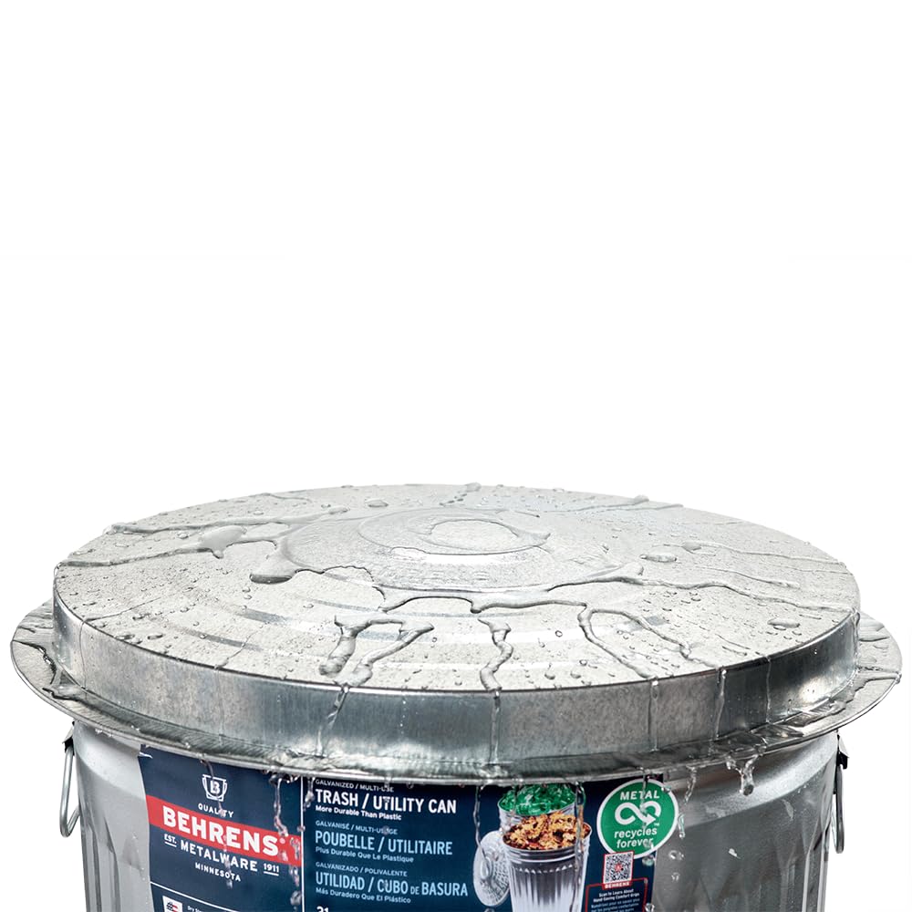 Galvanized Steel 31-Gallon Trash Can O56886