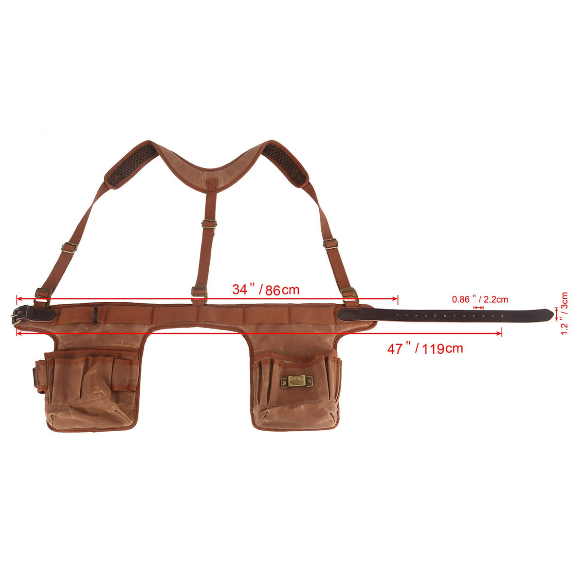 Tool Belt Bag with Suspenders 5+ Pockets T5182