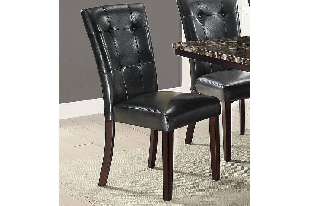 Black Faux Leather Tufted Parson Chairs Set of 2 Z45092