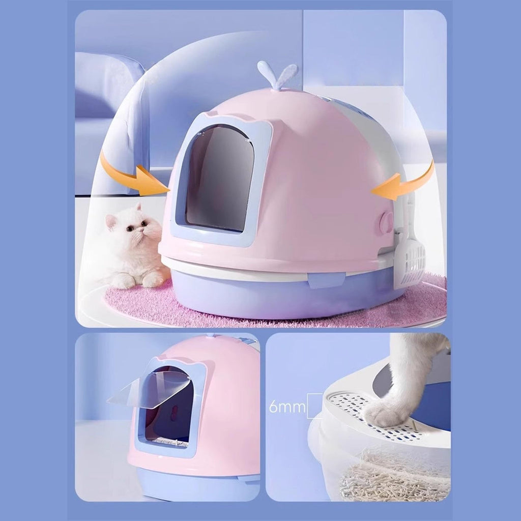 Covered Top Entry Cat Litter Box with Scoop E2796