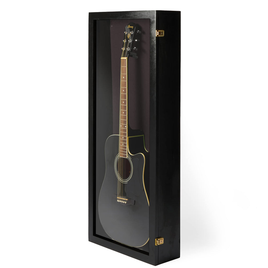 Acoustic Guitar Display Case Wall Mount Black V838