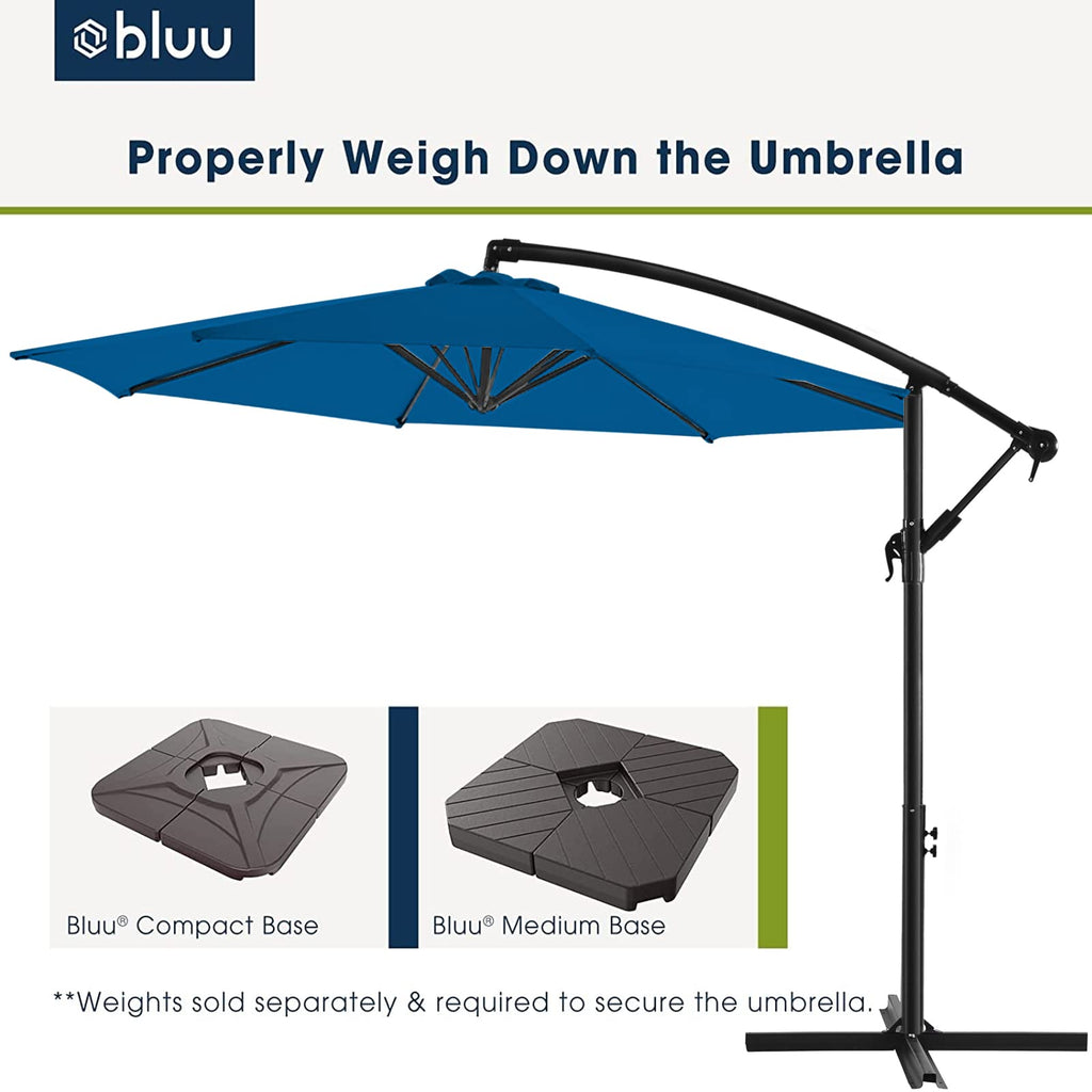 10 FT Patio Offset Umbrella with Infinite Tilt, Crank & Cross Base V506107
