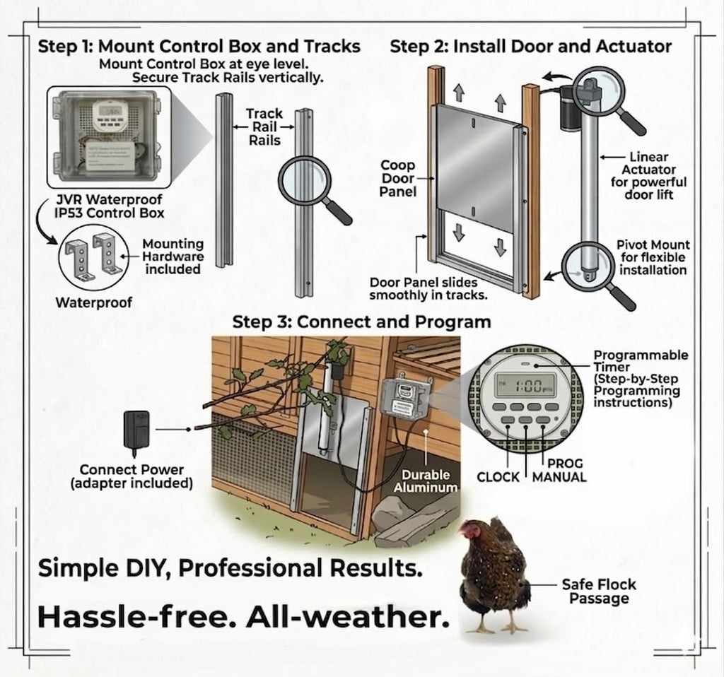 Automatic Turkey Coop Door 22 x 23 in Aluminum D84509