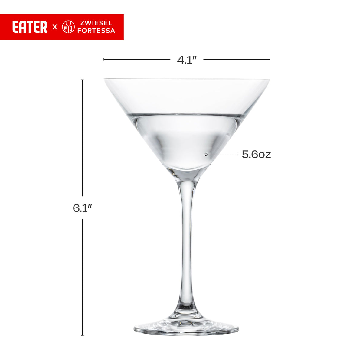 Clear 6 Ounce Martini Glass Set of 6 Q450100